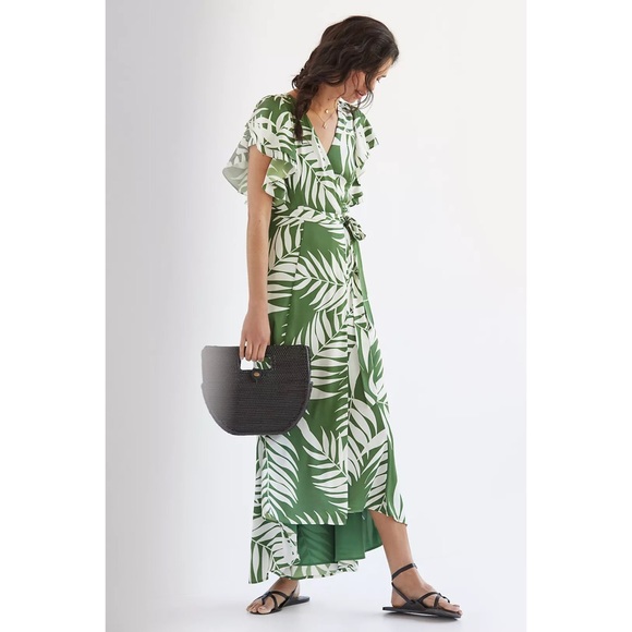 LAST CALL Anthropologie Palms Wrap Dress NWT LP - Picture 7 of 7